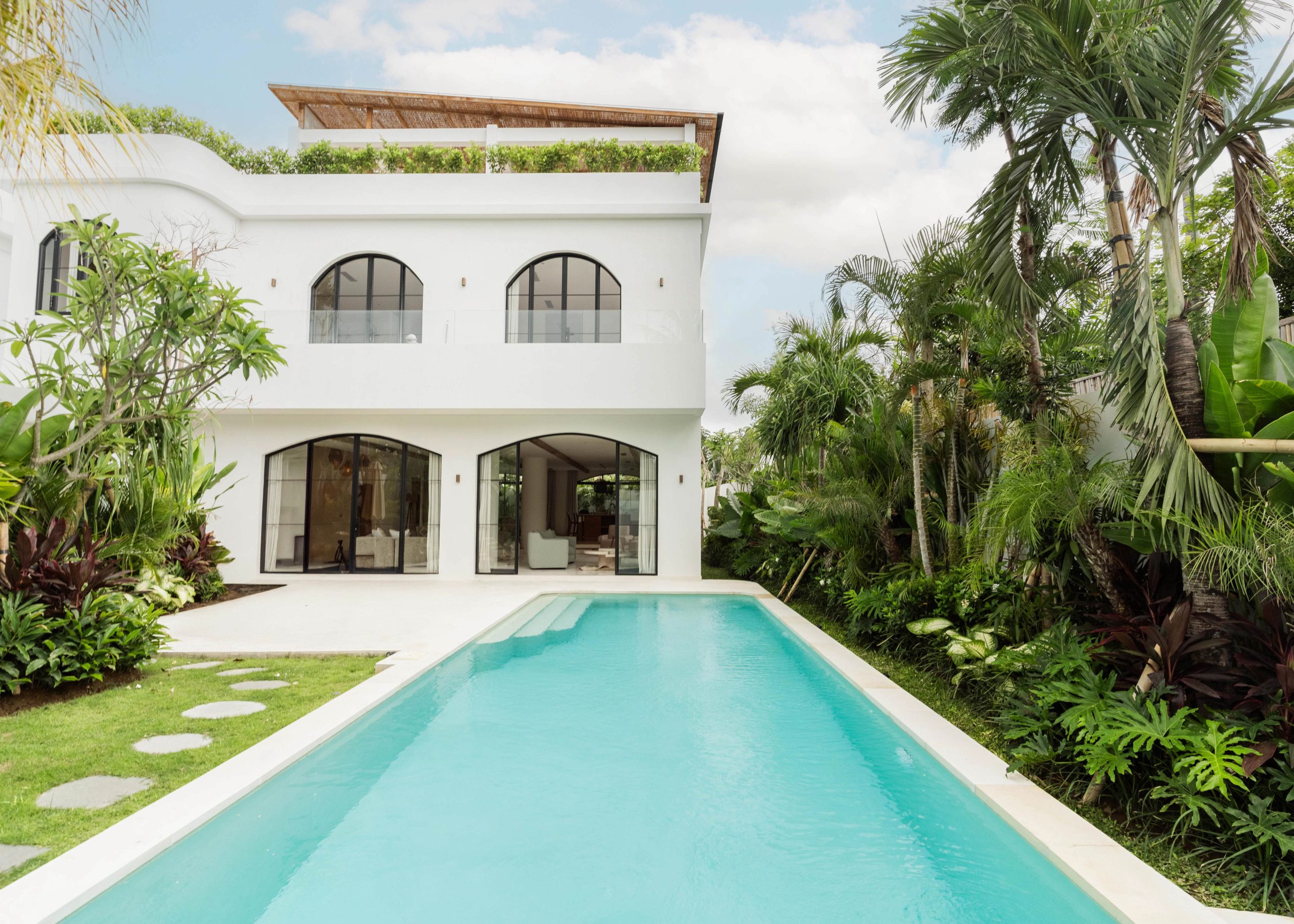 Outdoor swimming pool at Kaya Villas, built by Construct Bali and OWN Partners Bali